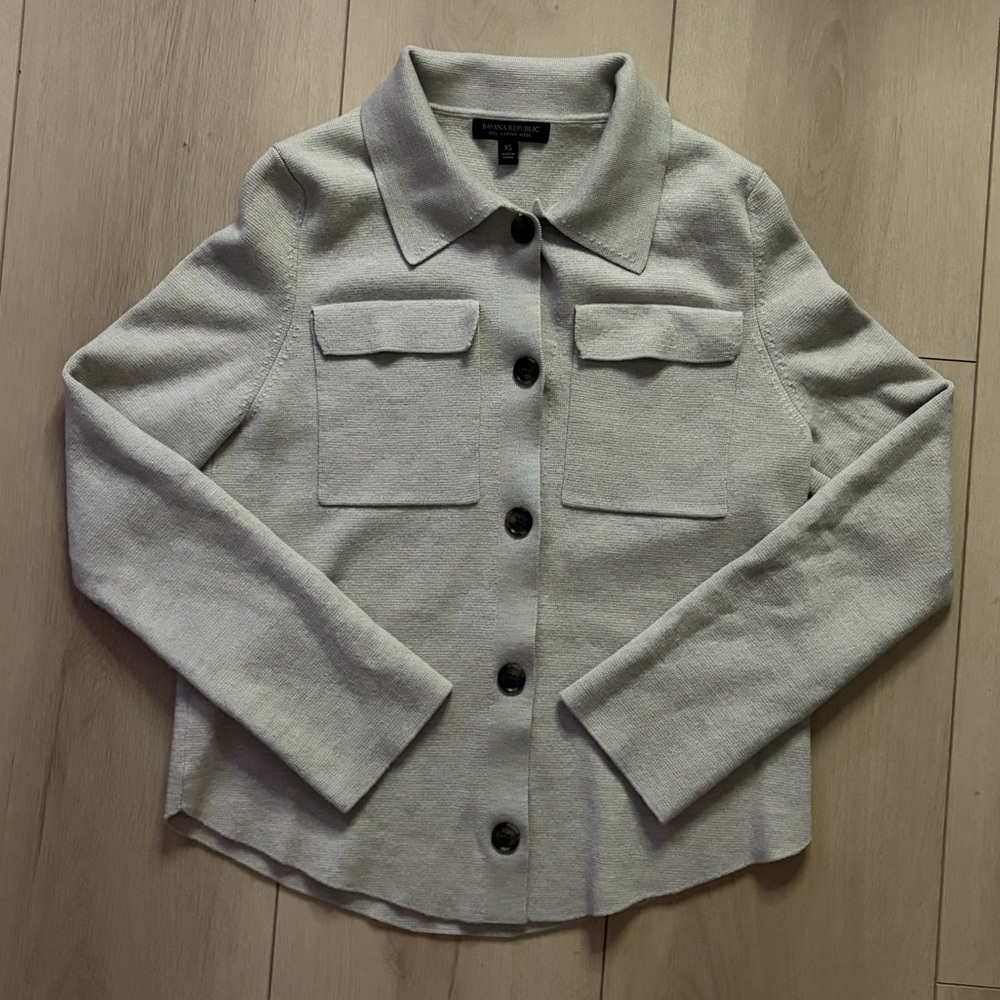 Wood Ash Banana Republic merino wool button up sweater
